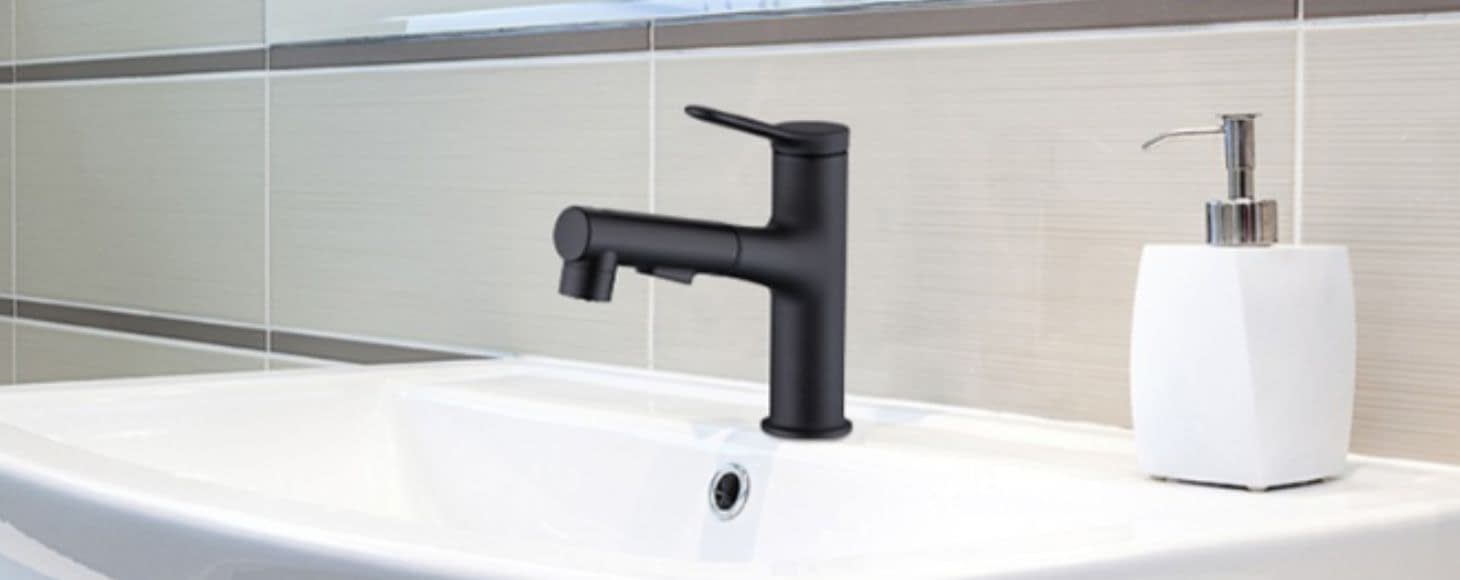 matt black basin faucet